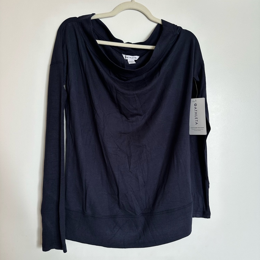 Super soft blue studio barre Athleta sweater size M